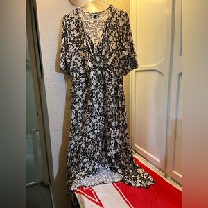 Lane Bryant Black and White Animal Print High Low Dress